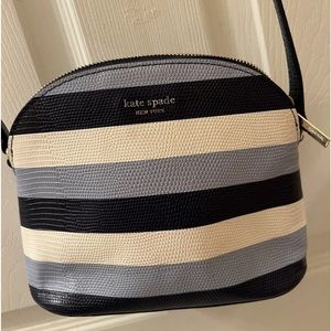 Kate Spade crossbody bag blue shades stripes USED